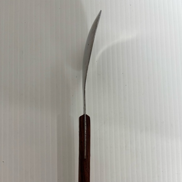 Vintage MCM Wooden Handle Serving Spoon 13” Long Replacement Stainless Steel - Picture 5 of 7